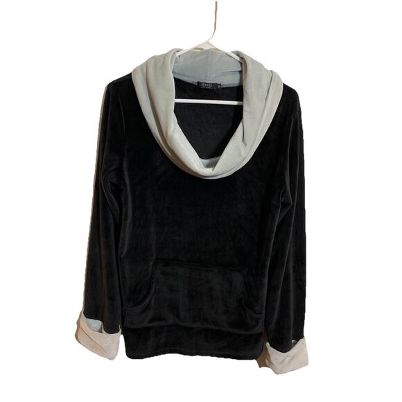 Aranee Black Velvet Cowl Neck Women’s Medium Whimsigoth Casual Comfy Sweater - Picture 4 of 11